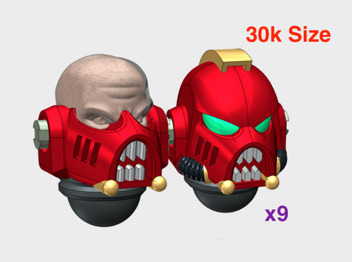 10x Chaos - G:6b Boxer Helms (Squad 1) 3d printed