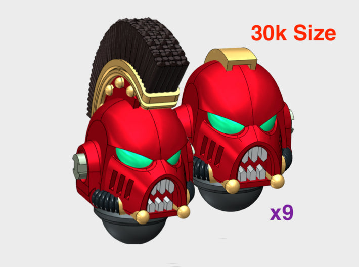 10x Chaos - G:6b Boxer Helms (Squad 2) 3d printed