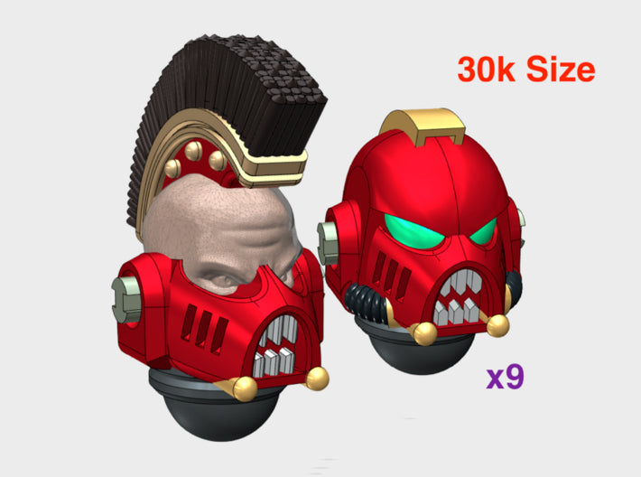 10x Chaos - G:6b Boxer Helms (Squad 4) 3d printed