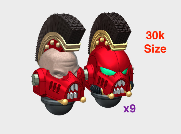 10x Chaos - Crested G:6b Helms (Squad 2) 3d printed