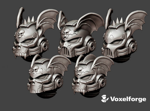 10x Bat Boys - Voxelforge Helms (Set 1) 3d printed