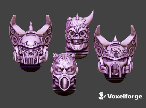 10x Rock &amp; Rollers - Voxelforge Helms (Set 1) 3d printed