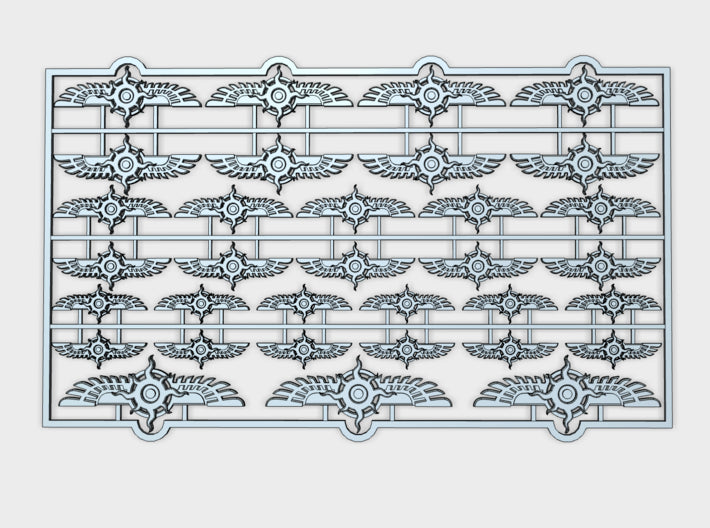 Sorcerer Sun: Wing Motif - Flat Vehicle Insignia 3d printed