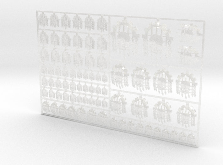 Caged Skull - Bent &amp; Convex Insignias Set	 3d printed