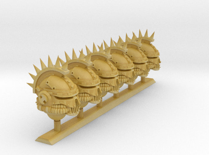 6x Spiked Crested Iron Skull Helmets 3d printed
