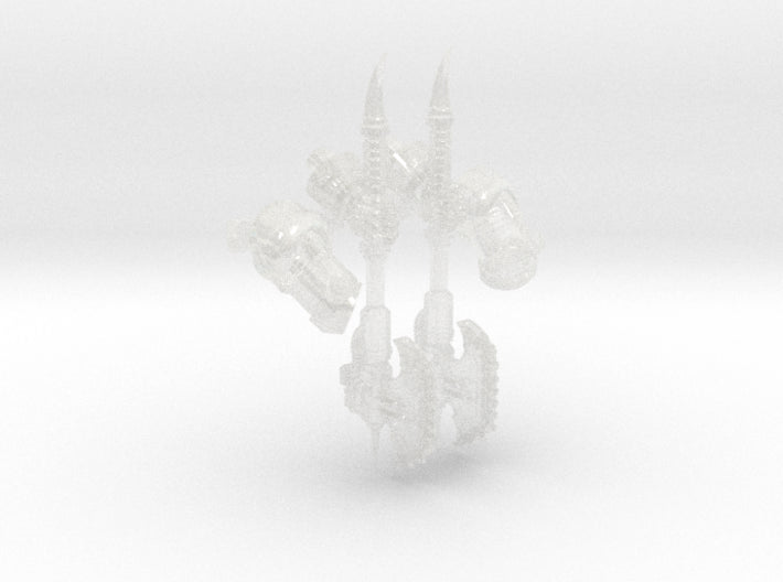 2x Khrom Axes - Demon Lord Weapons w/Arms 3d printed