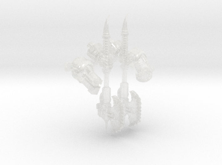 2x Khrom Axes - Demon Lord Weapons w/Arms 3d printed