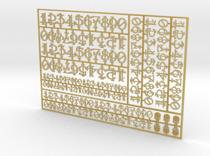 Ogothic Numerals - Flat Vehicle Insignia pack 3d printed