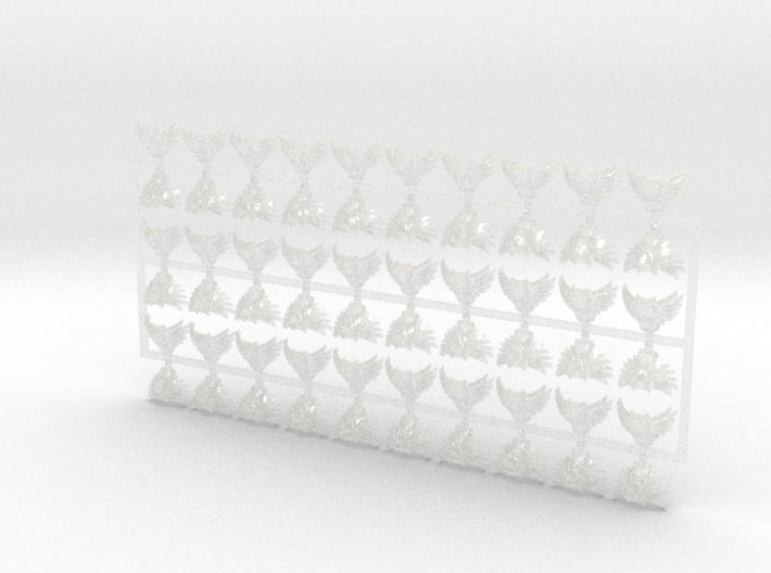 60x Winged Hourglass - Shoulder Insignia pack 3d printed