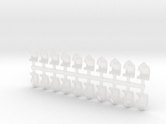 20x Blank - Keyhole Shoulder Shields (L) 3d printed