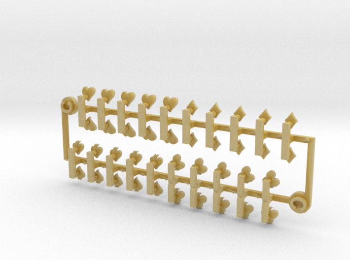 40x Card Suits - Tiny Convex Insignias (3mm) 3d printed