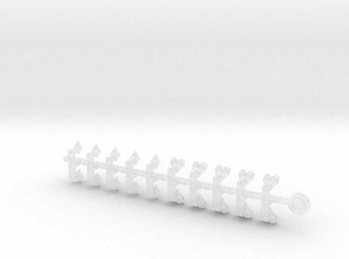 20x Hearts/Diamonds - Tiny Convex Insignias (3mm) 3d printed