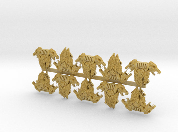 10x Skota Vlka - P1:Wolfskull PACs w/Pelts 3d printed