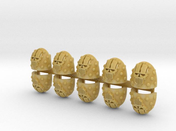 10x Iron Heads - G:6s Studded Shoulder Pads 3d printed