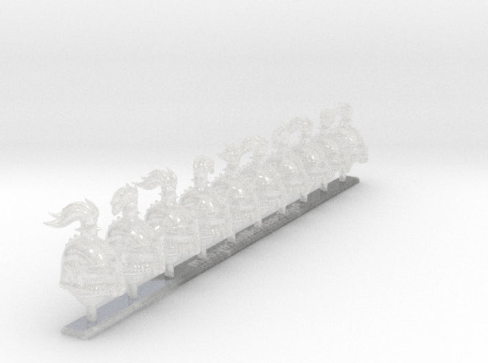 10x Base - Teutonic Plume Helmets 3d printed