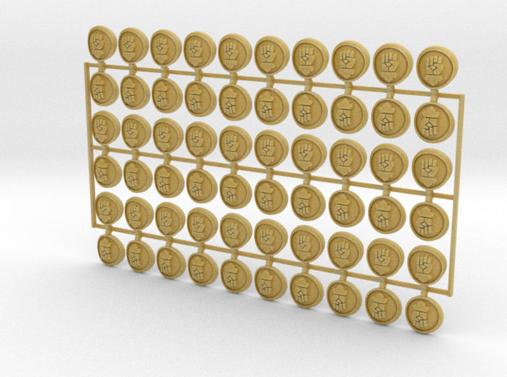 60x Kings Fist - Right Shoulder Insignias 3d printed