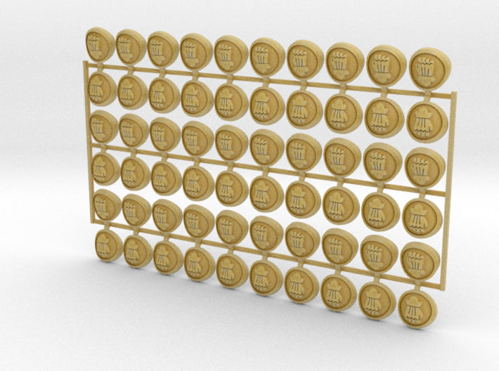 60x Clenched Fist - Shoulder Insignia pack 3d printed