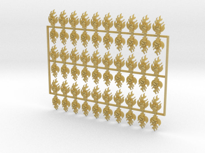 60x Fire Lords - Shoulder Insignia pack 3d printed