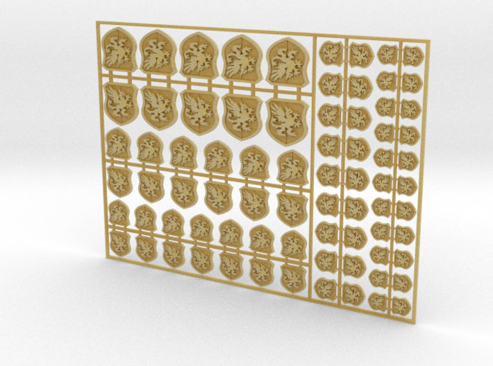 Quartered Griffons - Flat Vehicle Insignia pack 3d printed