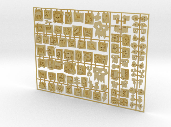 Orc Glyphs 1 - Flat Vehicle Insignia pack 3d printed