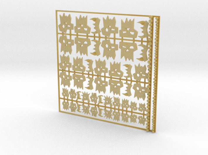 Orc Skulls &amp; Jaws - Flat Vehicle Insignia pack 3d printed