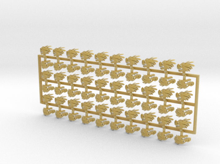 60x Dragon Head - Small Convex Insignias (5mm) 3d printed