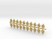 20x Dragon Flame - Bent Insignias (7mm) 3d printed