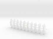 20x Dragon Flame - Bent Insignias (7mm) 3d printed