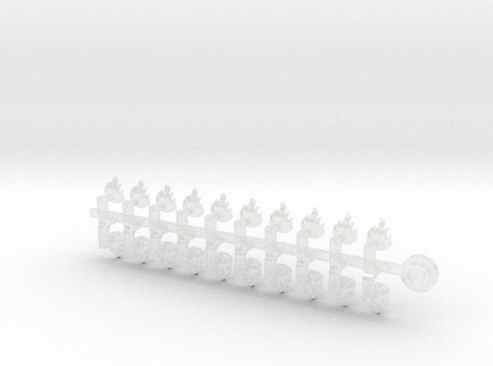 20x Dragon Flame - Tiny Convex Insignias (3mm) 3d printed