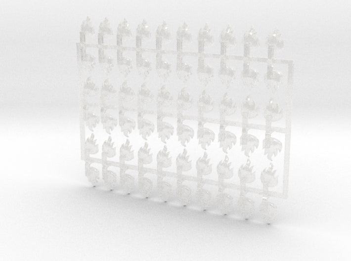 60x Dragon Flame - Shoulder Insignia pack 3d printed