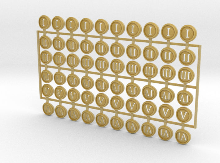 10x Circle Numerals 1-6 : Shoulder Insignia pack 3d printed