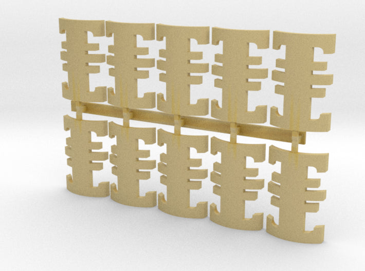 10x Demon Hunters - Bent Shield Insignias (11x18mm 3d printed