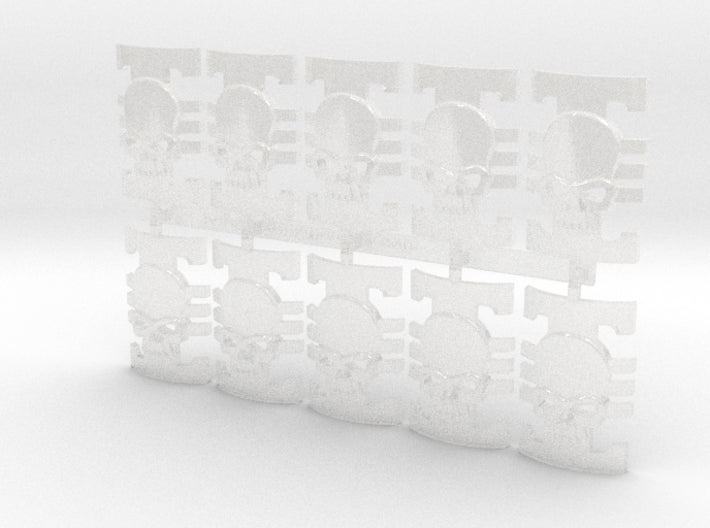 10x Xeno Hunters - Bent Shield Insignias (11x18mm) 3d printed