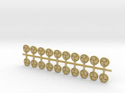 20x Mitsu Tomoe - Bent Insignias (7mm)	 3d printed