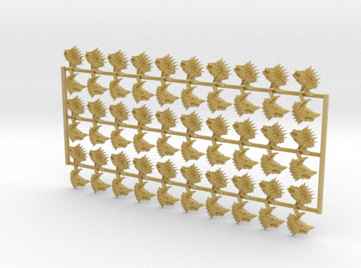 60x Shaggy Wolf - Right Shoulder Insignia pack 3d printed