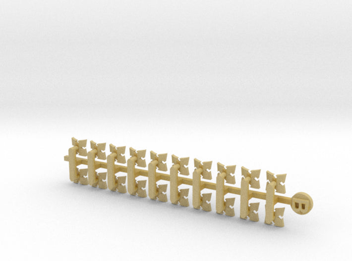 20x Assault 1 - Small Bent Insignias 3d printed