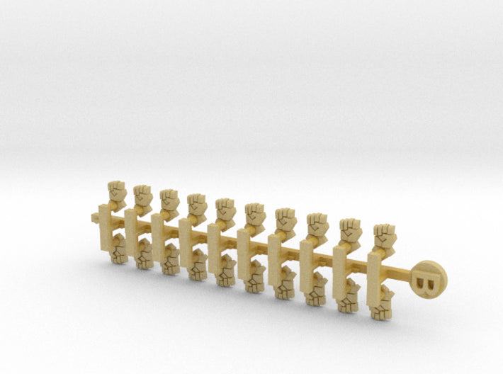 20x Kings Fist (R) - Small Bent Insignias (5mm) 3d printed