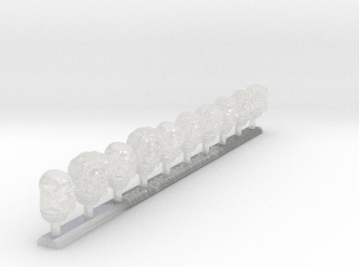10x Knightly Order : Bare Marine Heads 3d printed