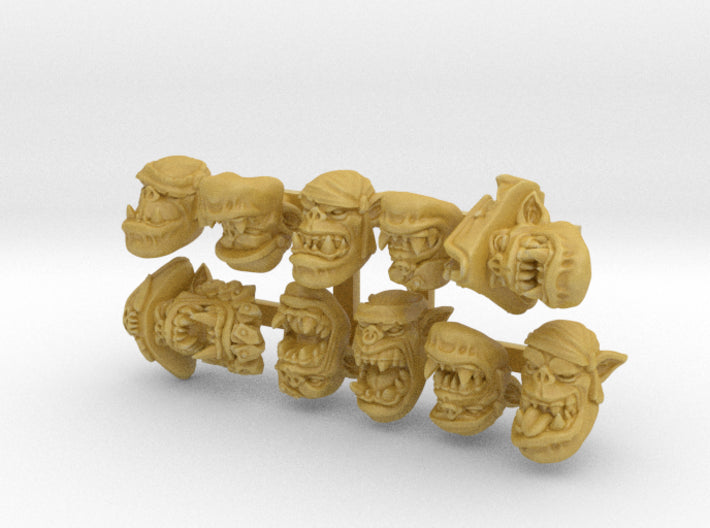 10x Buccaneer : Orc Head Swaps 3d printed