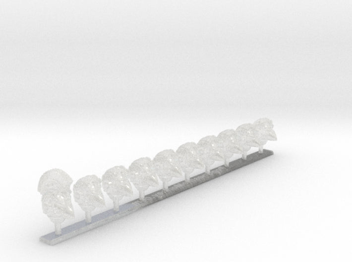 10x Kings Fist - G:6 Crow Laureled Helms (Squad 1) 3d printed