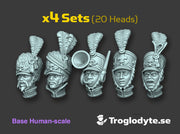 Napoleux Command Staff: Human Head Swaps 3d printed