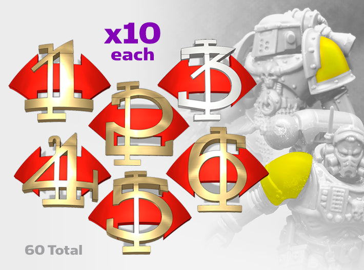 60x Double Arrow : 6 Squads Insignia set 3d printed