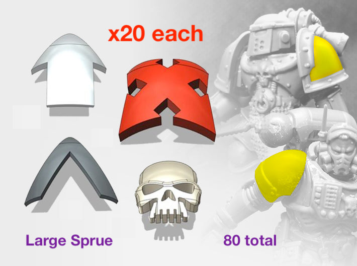 4x Smaller Squad Multi Pack Insignias (5mm) 3d printed