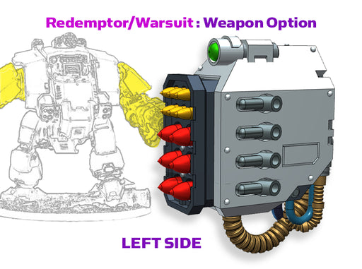 Left - Redemptus Dread: Missile Launcher 3d printed