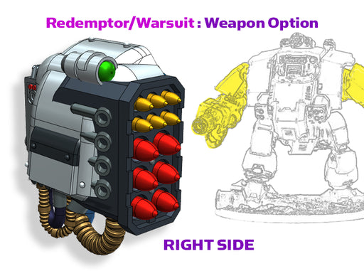 Right - Atlas Redemptor: V1 Missile Launcher 3d printed