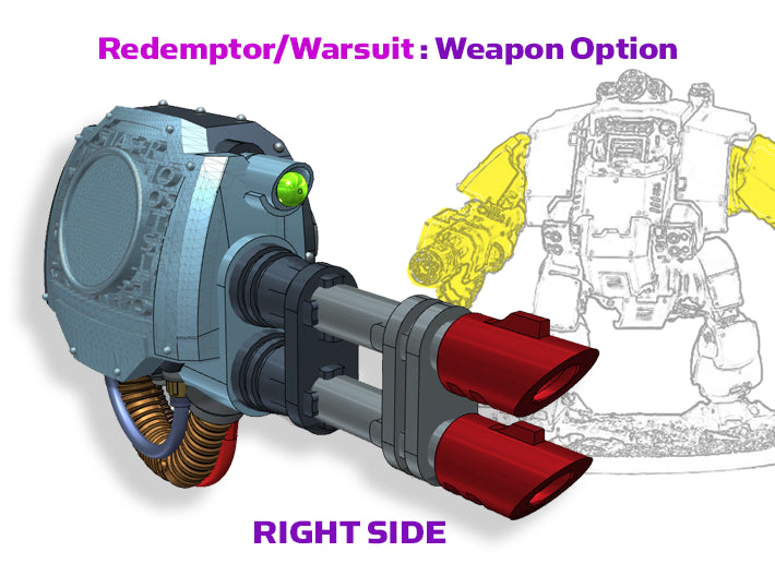 Xenos Hunter Redemptus: Twin Heavy Lasers (R) 3d printed