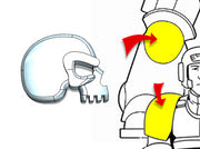 20x Skull Face Right - Tiny Convex Insignias (3mm) 3d printed