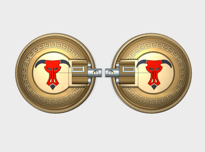 Greek Bull - Naxos Combat Shields (L&amp;R) 3d printed