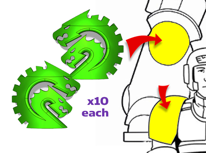 L&amp;R Hydra Mechanicus - Tiny Convex Insignias (3mm) 3d printed