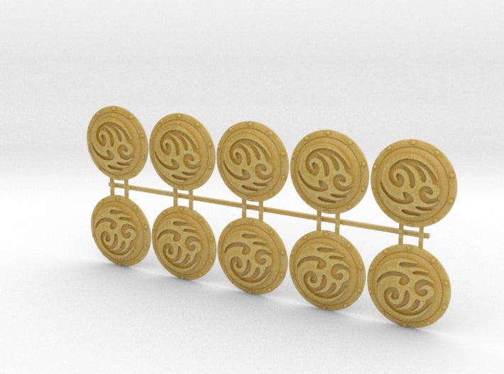 Tribal Swirl - Round Power Shields (L&amp;R) 3d printed